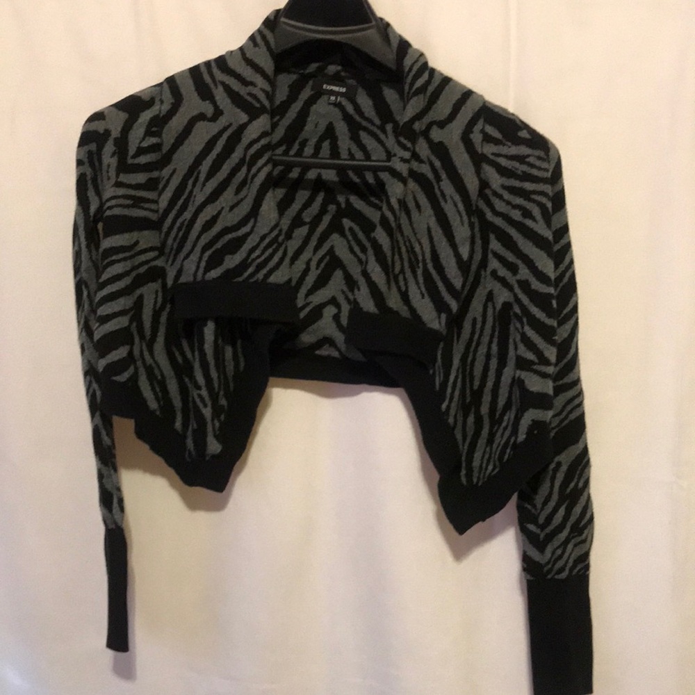Express Black and Grey Tiger stripe Bolero
